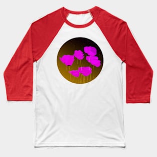 Purple Flowers Baseball T-Shirt